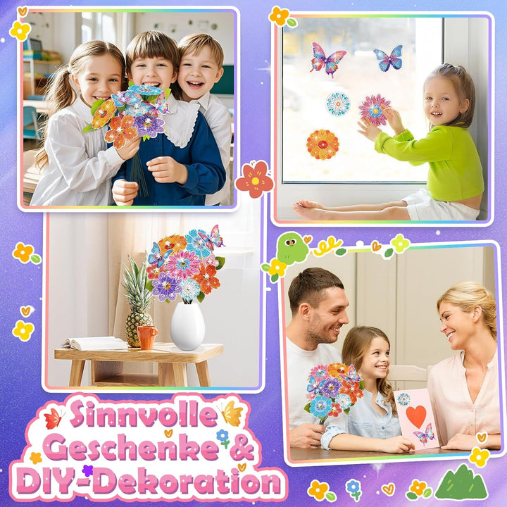 Blumen Basteln Mädchen 8 6 7 9 10 Jahre: Geschenke für Mädchen 8-9-11-12 Jahren Mosaik Bastelset Kin