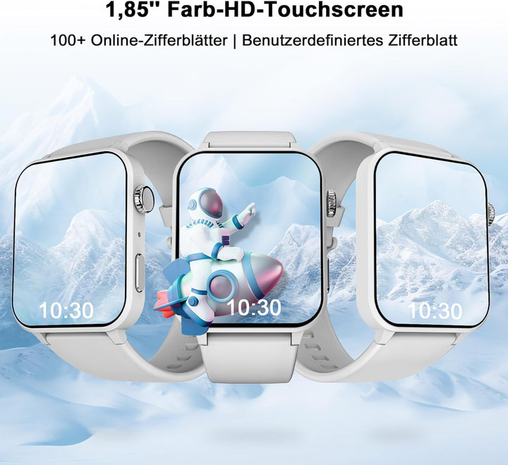 Blackview Smartwatch Herren Damen,1,85'' Fitnessuhr mit Tätigen und Annehmen von Anrufen, Sportuhr,1