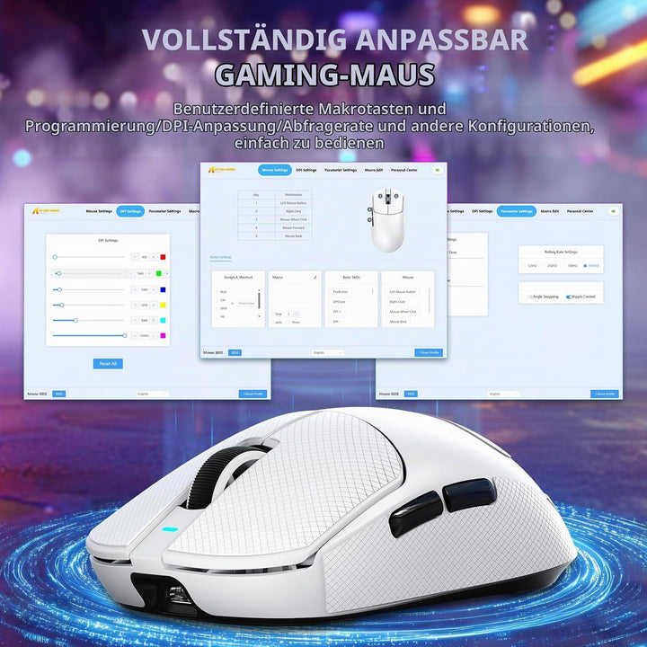 MAMBASNAKE X Attack Shark X8SE 55g ultraleichte kabellose Gaming-Maus mit Band–25000 DPI,PAW3311 Sen