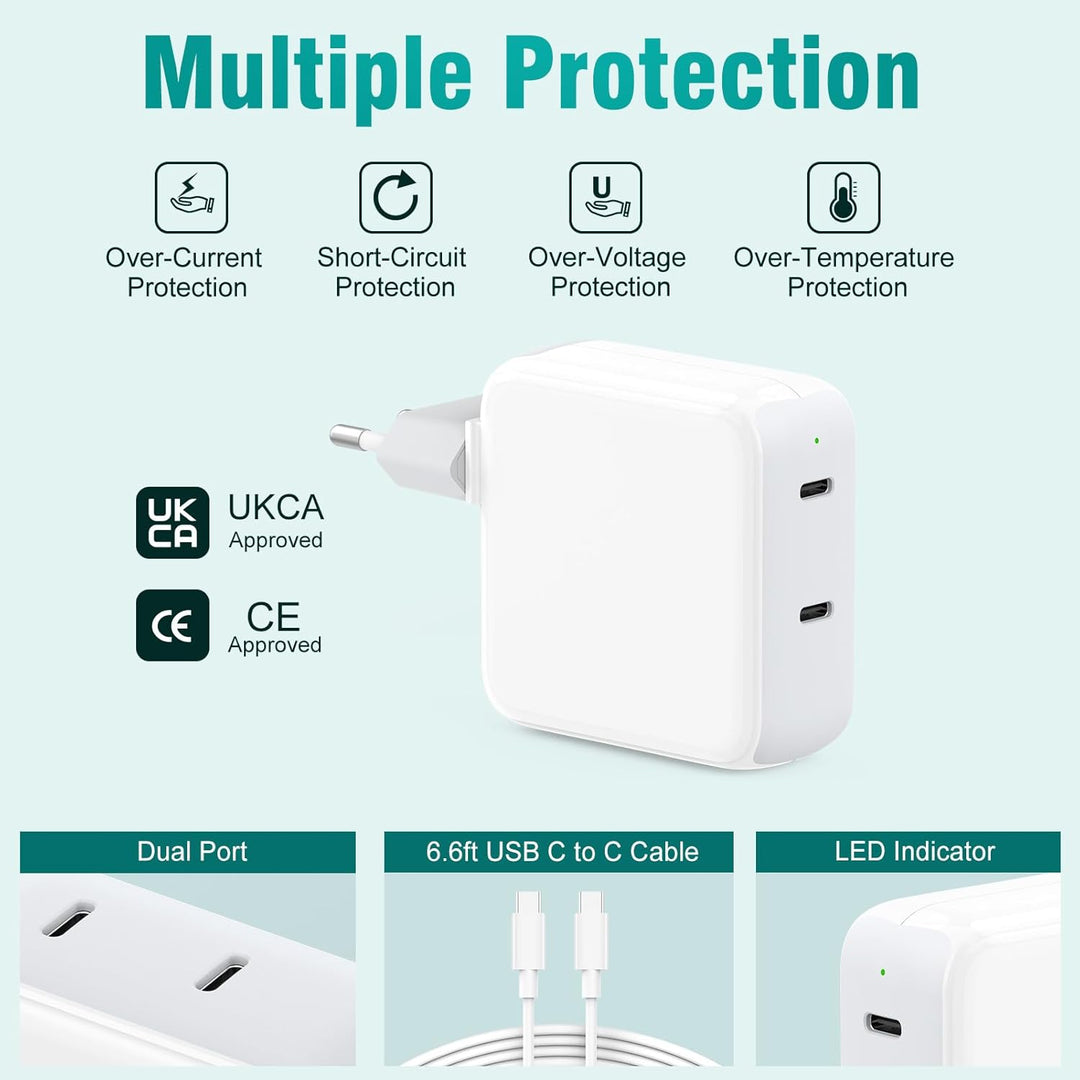 Mac Book Air Ladegerät, 67W USB C Ladegerät mit MacBook ladekabel USB C für MacBook Air 2020/2019/20