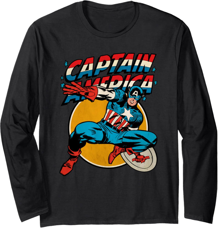 Marvel Captain America Avengers Shield Langarmshirt