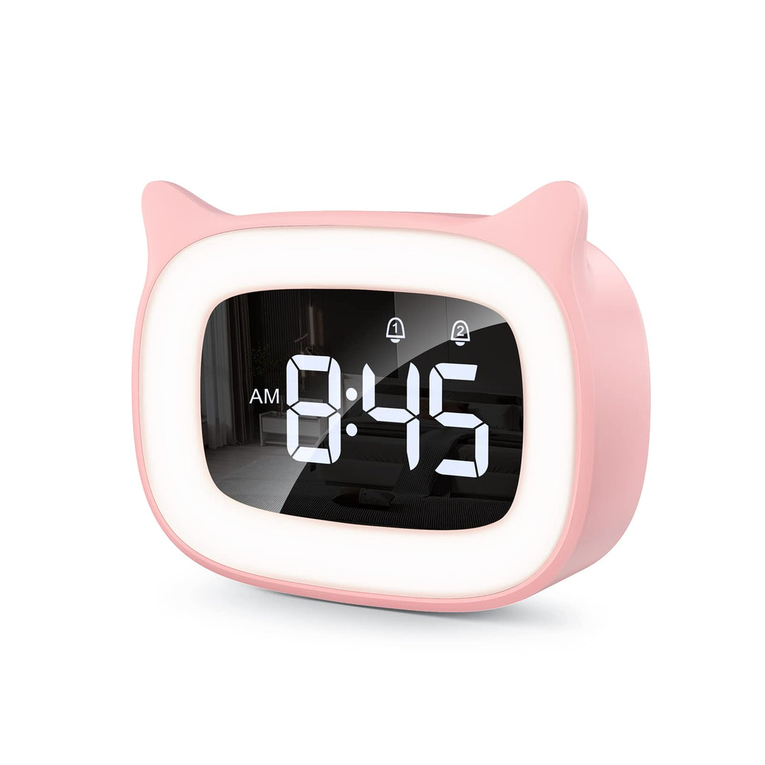 mizikuu Wecker Digital Kinder, mit Licht, Dual-Wecker, LED-Nachtlicht mädchen, Funkuhr mit Snooze Fu