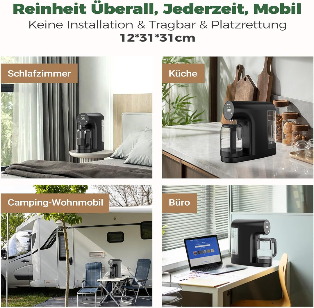 Ecoviva Auftisch Umkehrosmoseanlage Wasserfilter, Mobile Osmoseanlage Trinkwasser Umkehrosmose Filte