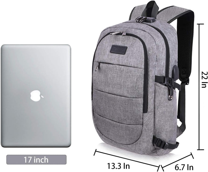 Tzowla Anti Diebstahl Laptop Rucksack für Herren,Rucksack Wasserdicht mit USB-Ladeanschluss und Schl