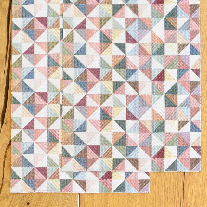 Selfitex 2er Set Bunter Tischläufer 30x60, edle Tischdeko für Geburtstag, Hochzeit, Party, buntes Ti