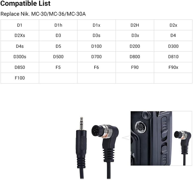 JJC Wireless Remote Shutter Release Control Zeitraffer-Intervallmesser-Timer für Nikon Z 9 D850 D810