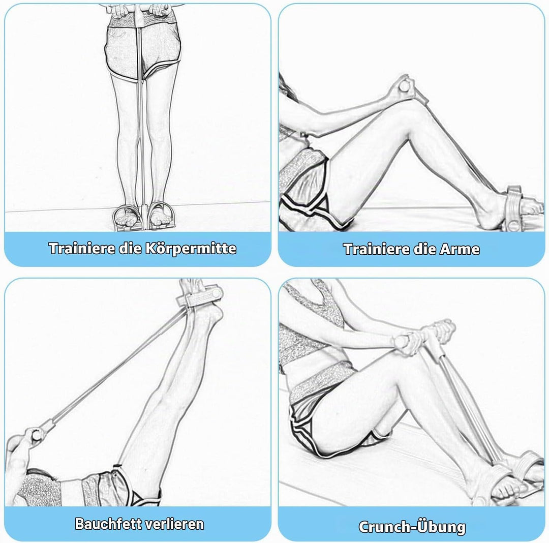 JDCMEI Bauchtrainer, Multifunktionales Spannseil mit Rückentrainer &amp; Fitnessbänder, Sit-Up Trainings