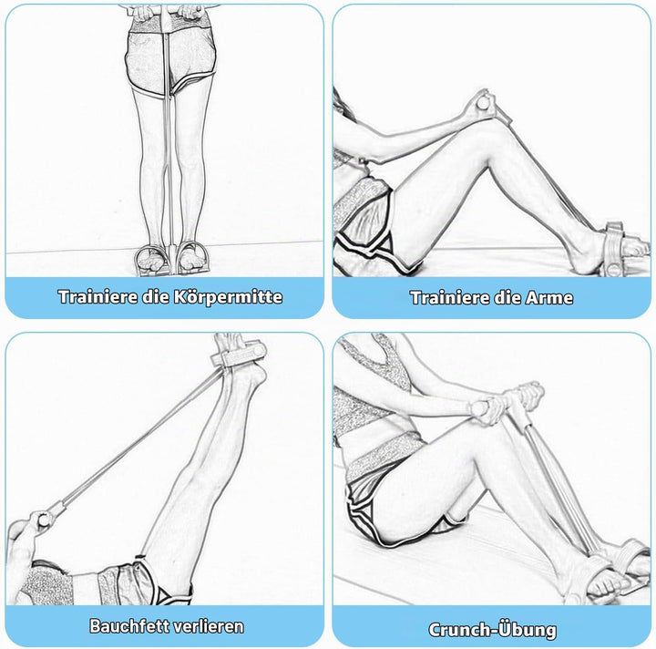 JDCMEI Bauchtrainer, Multifunktionales Spannseil mit Rückentrainer &amp; Fitnessbänder, Sit-Up Trainings
