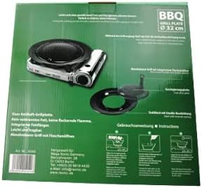 RSonic tragbarer Grillplatte Rund, Guss Antihaft | BBQ Grillaufsatz | Grill Platte | auch für tragba