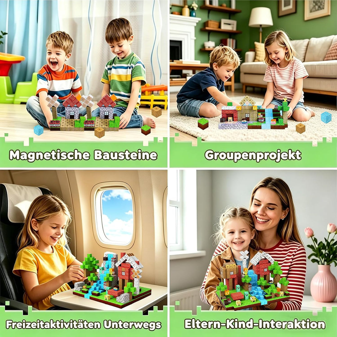 Magnetische Bausteine, Magnetic building blocks,Magnetbausteine Build Mine Magnete Welt Set,Montesso