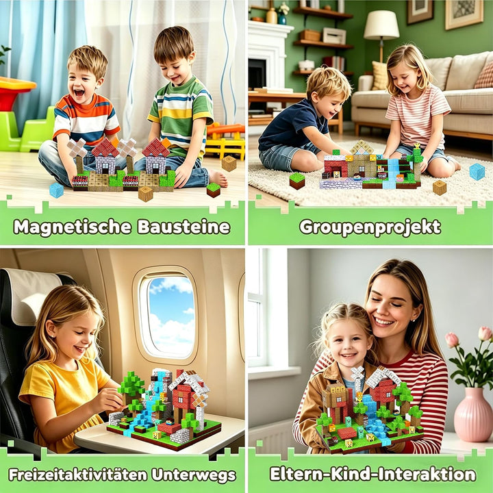 Magnetische Bausteine, Magnetic building blocks,Magnetbausteine Build Mine Magnete Welt Set,Montesso