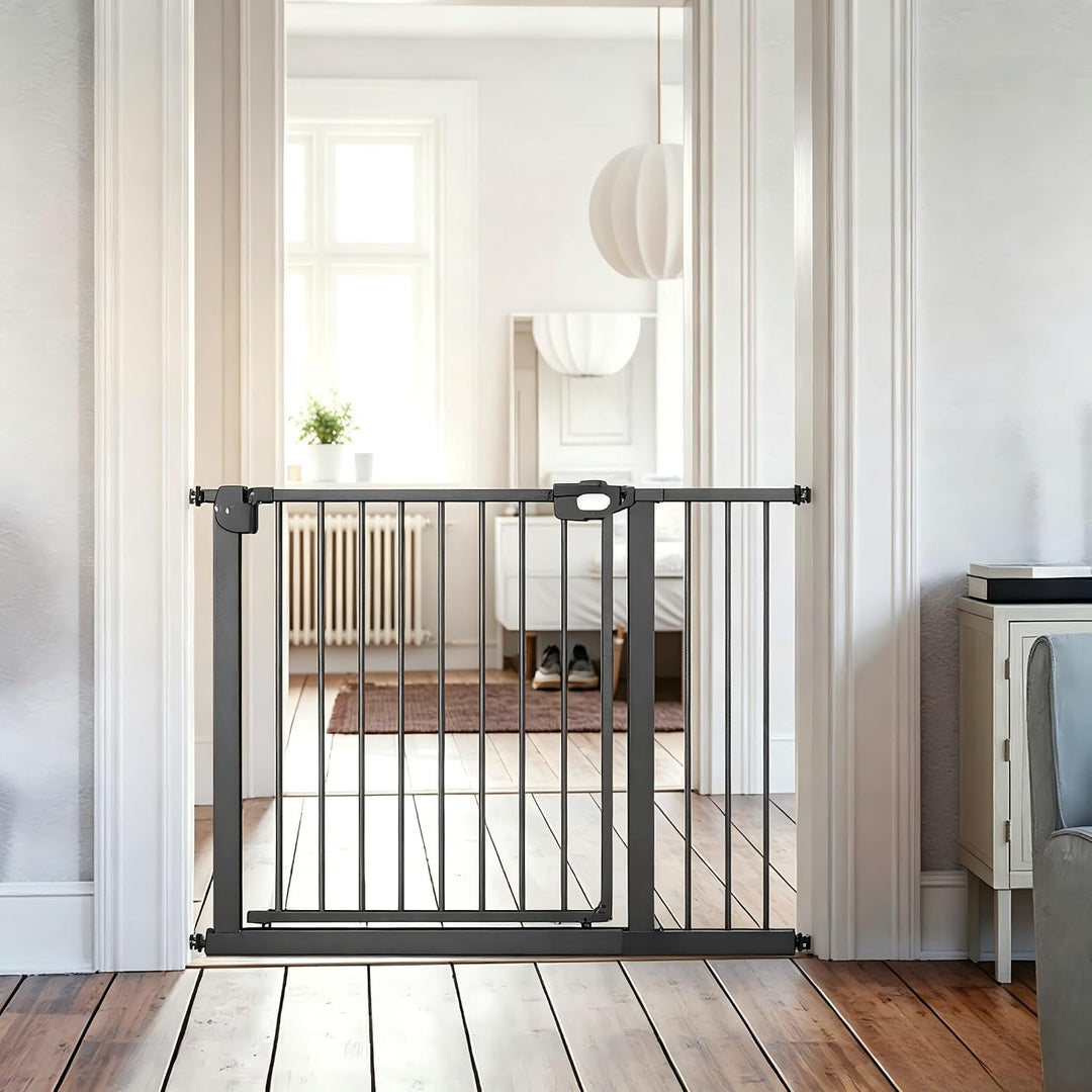 YRHome Türschutzgitter Treppengitter ohne Bohren für Breiten 95-105 cm,180° beidseitig öffnen Autocl