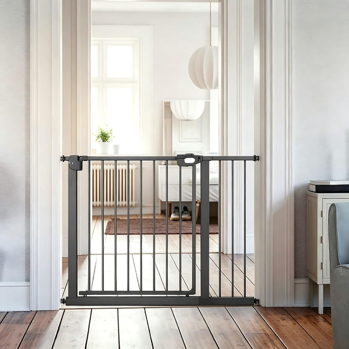 YRHome Türschutzgitter Treppengitter ohne Bohren für Breiten 95-105 cm,180° beidseitig öffnen Autocl