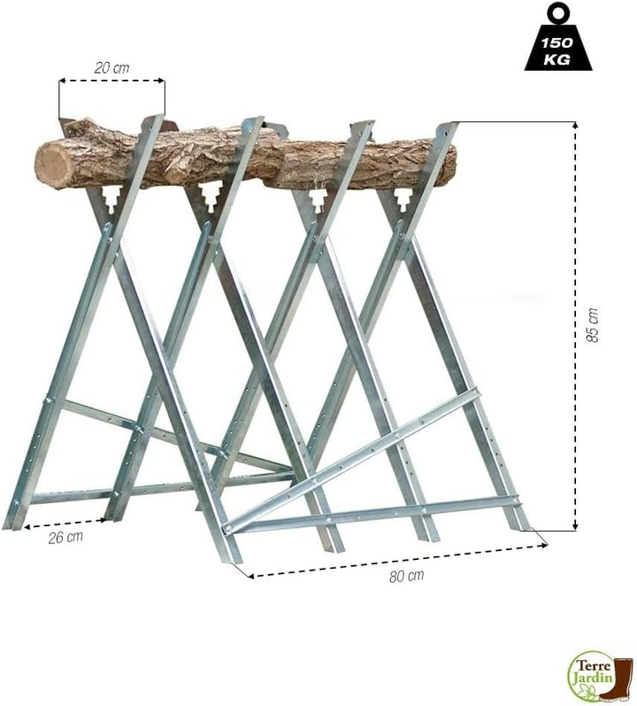 Holzsägebock zum Sägen von Holz, klappbar, Grau 85