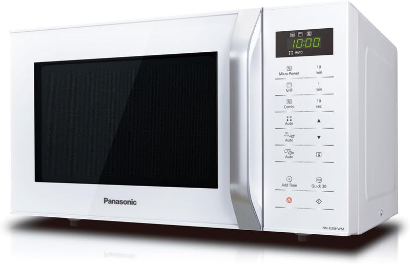 Panasonic NN-K35NWMEPG, Mikrowellenherd, 24 Liter, 900 W Leistung, 8 automatische Programme, Dual-Ko