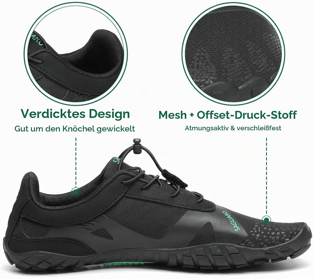 SAGUARO Herren Damen Barfussschuhe - Atmungsaktiv rutschfest Barfussschuhe - mit Breite Zehenbox und