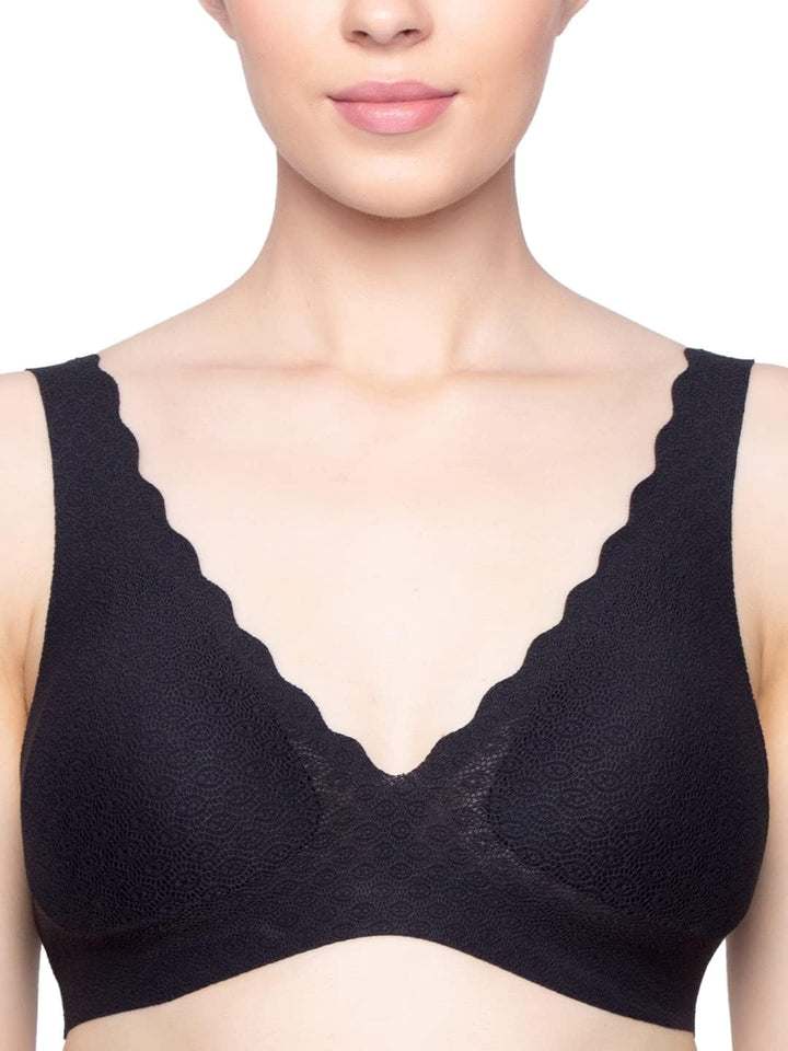 Sloggi Zero Feel Damen Bralette aus Spitze, ohne Bügel XS Schwarz, XS Schwarz