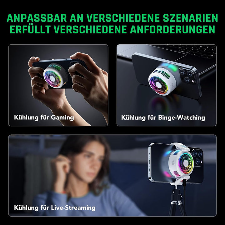 Black Shark FunCooler 5 Magnetic Phone Cooler für Gaming, Tragbarer Handy Kühler mit RGB-Beleuchtung