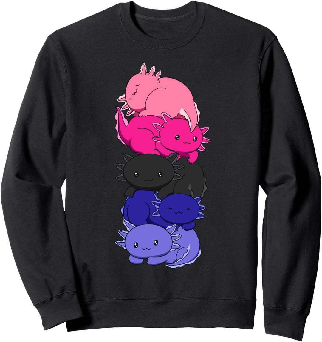 Omnisexuelle Flagge Axolotl Flor Kawaii Omnisexueller Stolz LGBTQ Sweatshirt