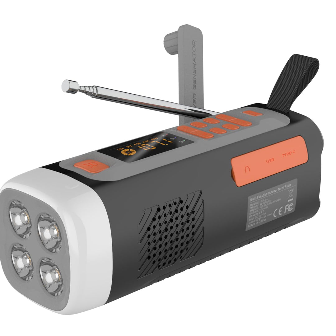 eppfun LR-7D DAB+ Notfall-Radio mit UKW/Bluetooth, tragbares Digitalradio, batteriebetrieben, mit SO