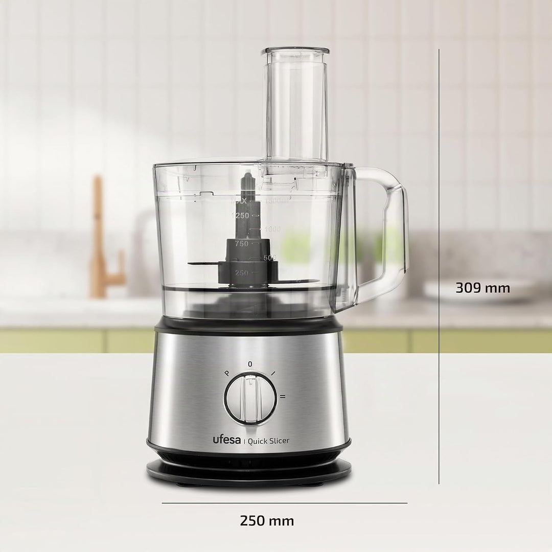 Ufesa Quick Slicer Processor Multifunktions-Foodprozessor 10-in-1, 1200W, 1,5L Fassungsvermögen, Ede