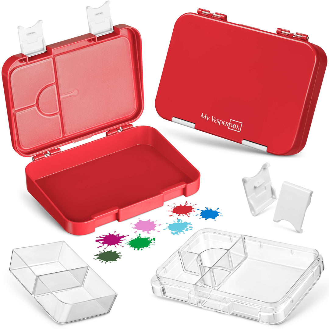 My Vesperbox – Len - Bento Box Kinder - Lunchbox mit 4+2 Fächern - extrem robust – Brotdose – Brotbo