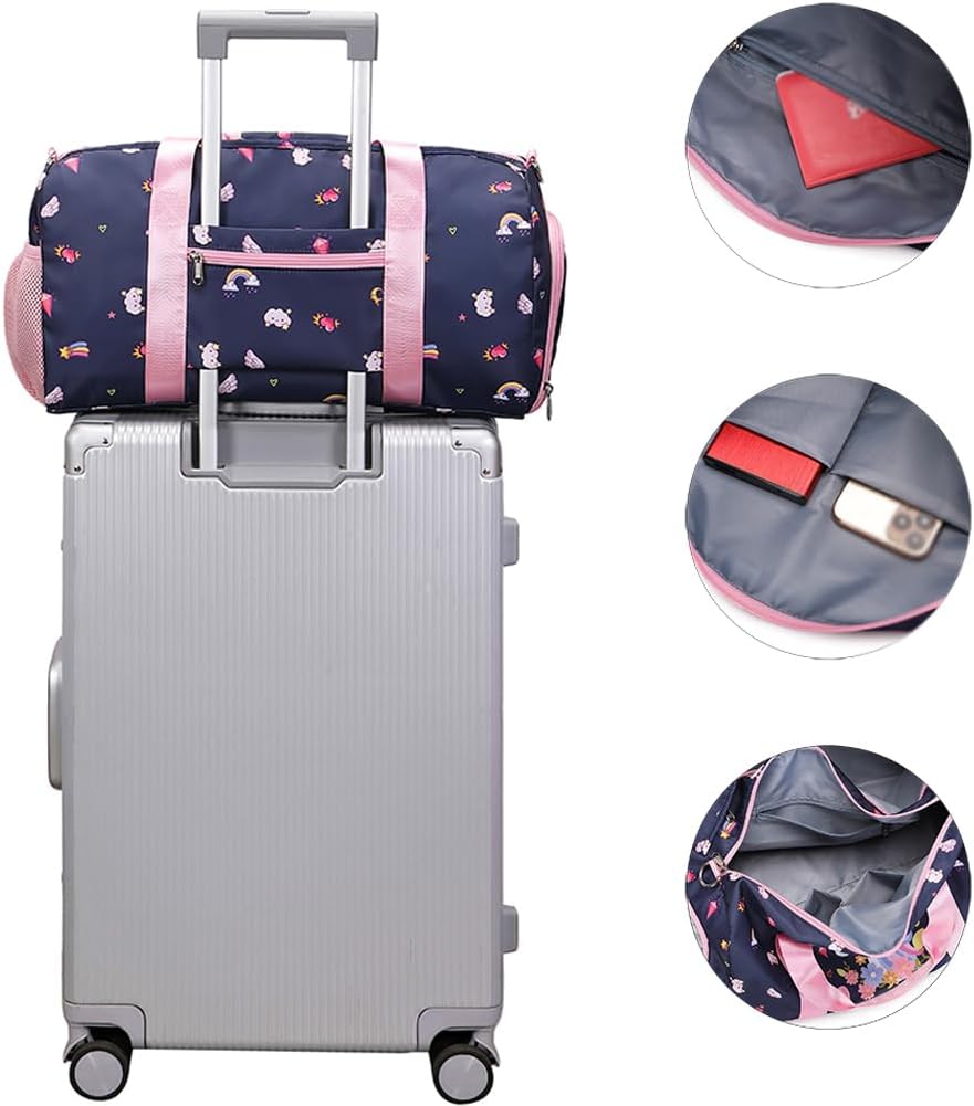 Kimwadalh Sporttasche für Mädchen, Kinder, Tanztasche, Wochenendtasche, Kinder, Reisetasche, Mädchen