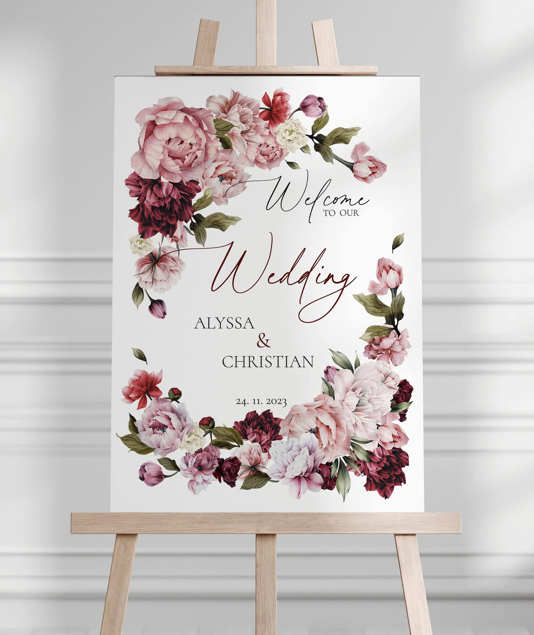 Manschin Laserdesign Willkommensschild Aluverbund personalisiert - Made in Germany - Welcome Willkom