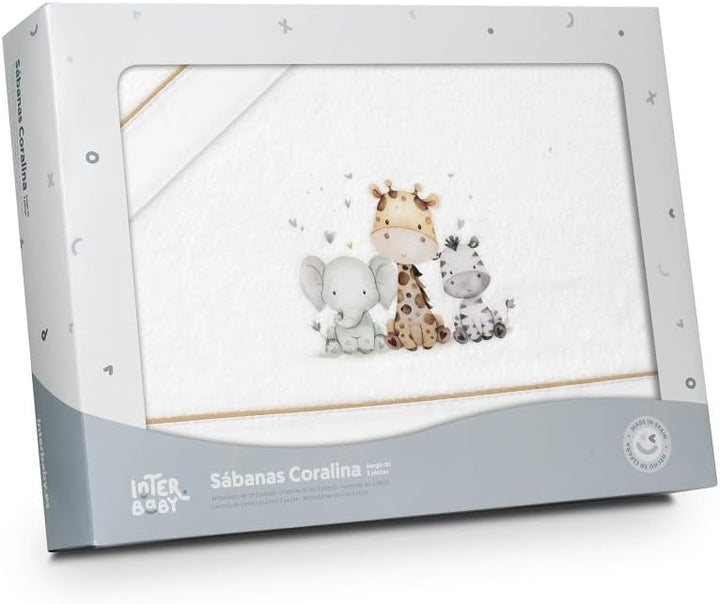 Interbaby - Bettwäsche-Set für Kinderbett, 60 x 120 cm, 100% Polyester, warm, inklusive Spannbettlak
