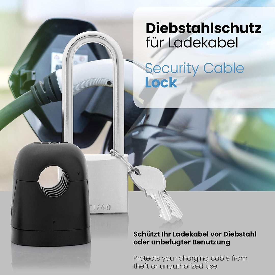 Diebstahlschutz für Ladekabel bis AD 17 mm Schwarz 17, Schwarz 17