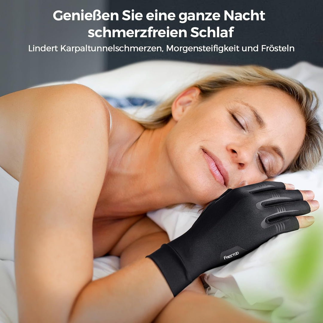 FREETOO Arthrose Handschuhe Damen Herren, Fingerlose Kompressionshandschuhe | Warme Kompression Ruts