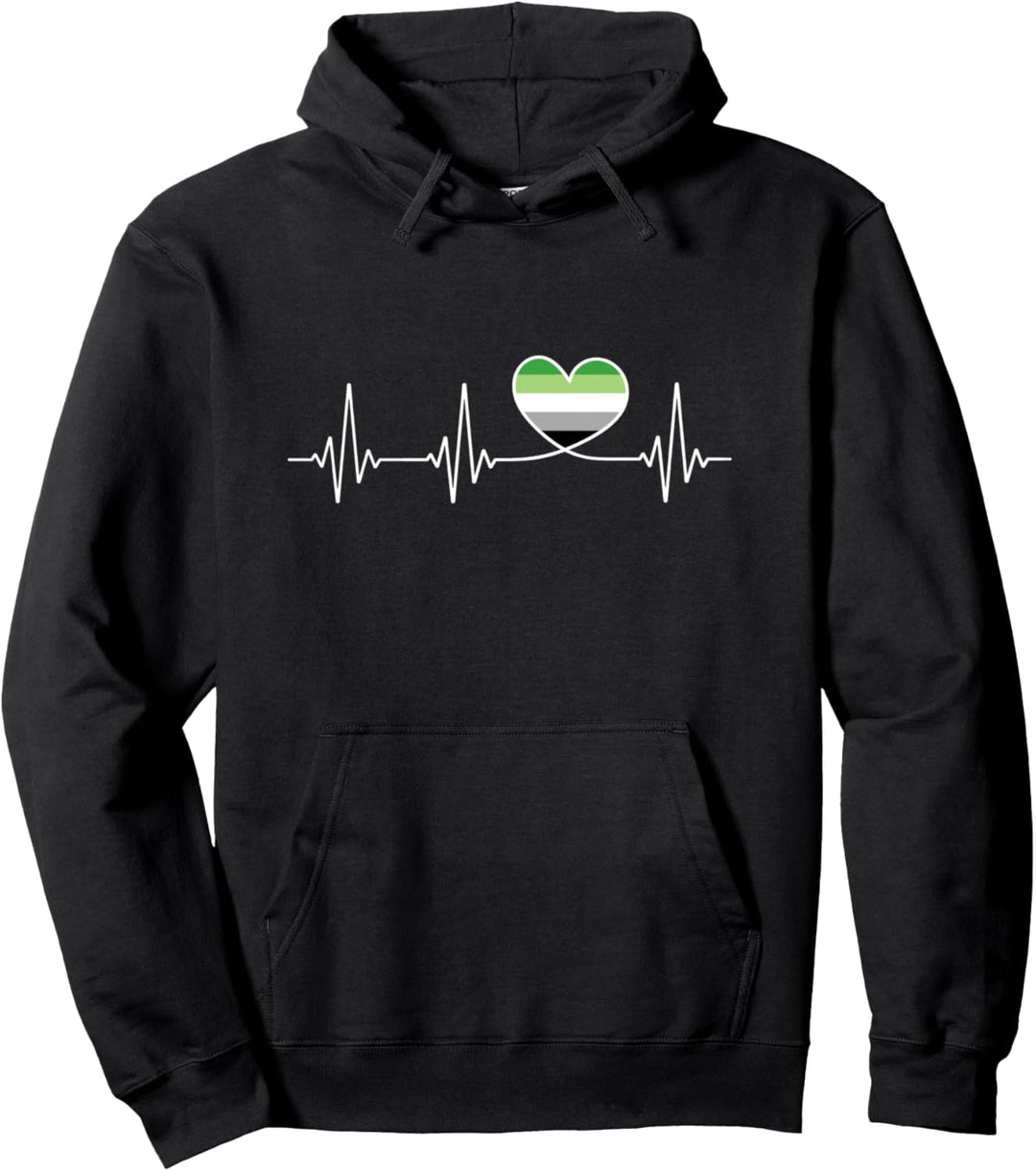 Aromantische Flagge Herz für Aromantischen Stolz Pullover Hoodie