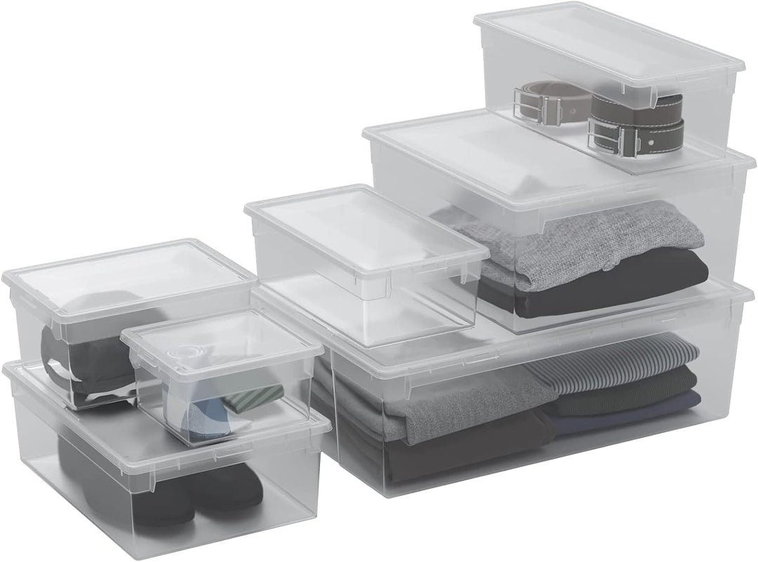 TERRY 4PZ Light Box 52 XL Vorratsdosen Set mit Deckel, Kunststoff, durchsichtig, 4 Unità, 4 mit Deck