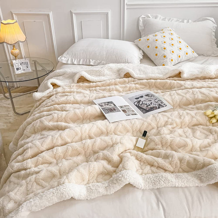 WONGS BEDDING Kuscheldecke 150x200 Flauschig Sherpa Decke,Sofaüberwurf Fleecedecke,Dick Sofadecke Do