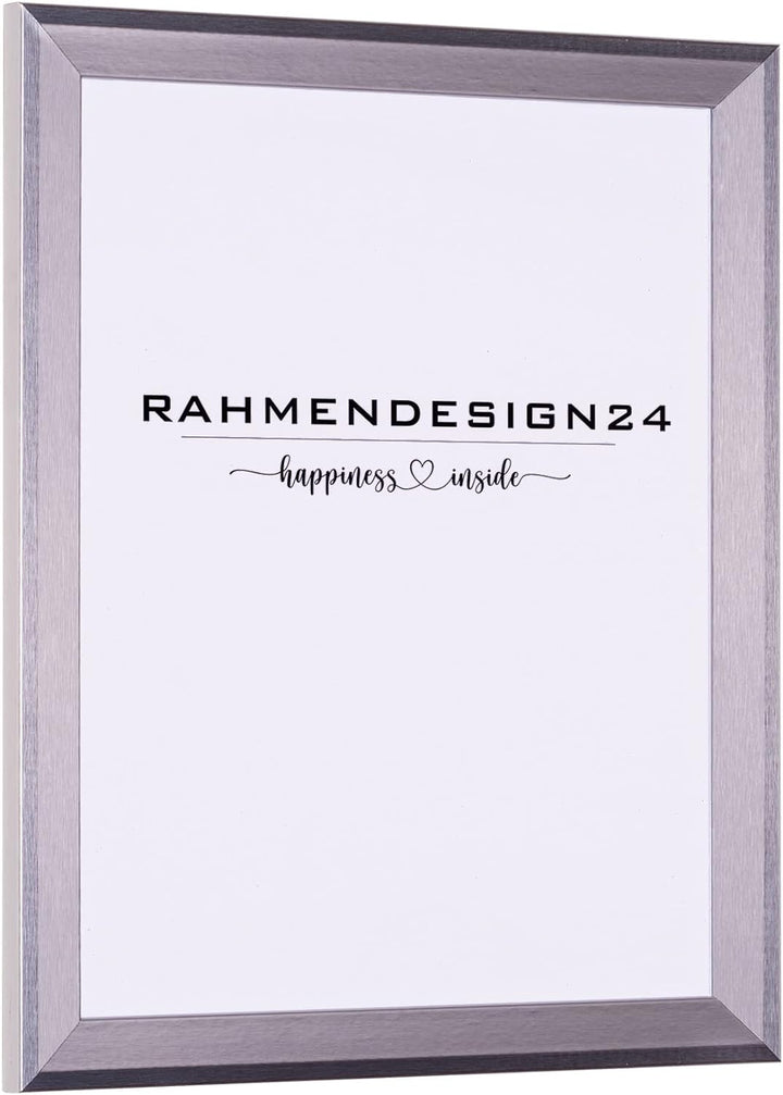 Rahmendesign24 Posterrahmen Rio 50x70 Silber (hochglanz) Fotorahmen, Wechselrahmen, Bilderrahmen