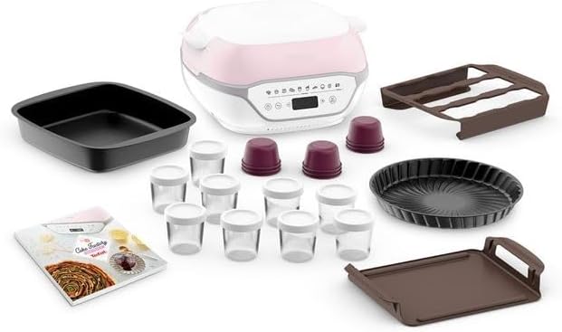 TEFAL Cake Factory Infinity KD850110, automatische Kuchenmaschine, 9 Programme, 1200 W, Rosa