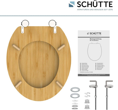 SCHÜTTE WC-Sitz BAMBOO, massiver Bambus Toilettendeckel, nachhaltiger Klodeckel aus Holz, Klositz au