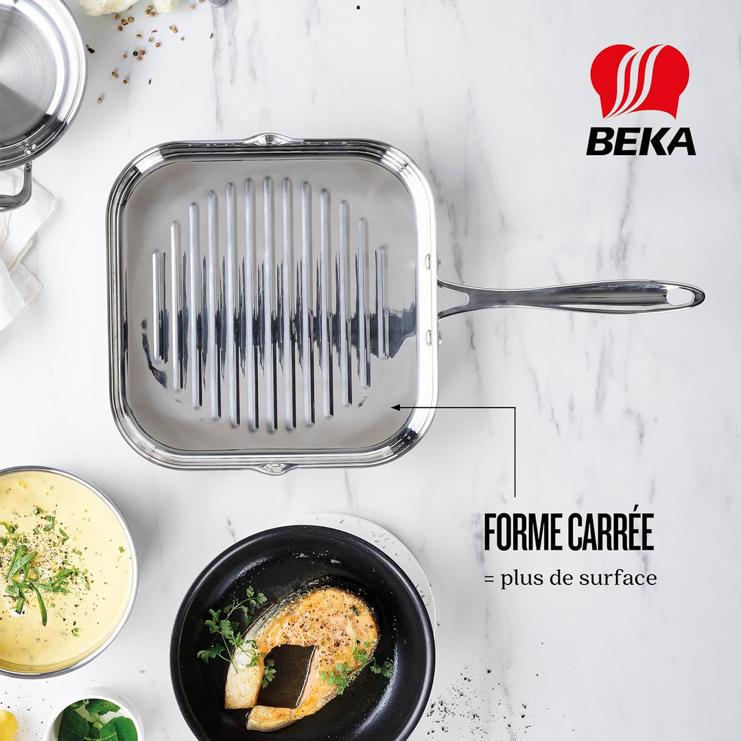 Beka Grillpfanne CHEF, 26,5 x 26,5 cm, für alle Herdarten (auch Induktion)