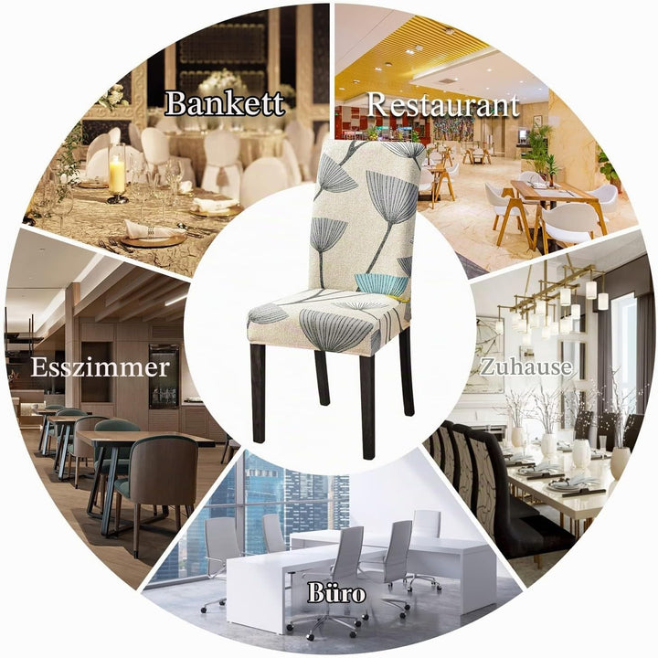 Lydevo Stuhlhussen 6er Set Stretch Moderne Stuhlhussen für Esszimmerstühle Stuhlhussen für Schwingst