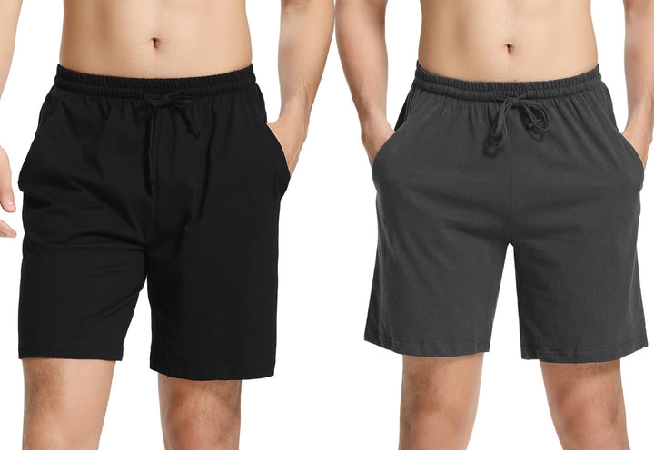 Aseniza Herren Schlafanzughose Kurz Baumwolle Bermuda Schlafshorts Pyjamahose Shorty Sommer Sleephos