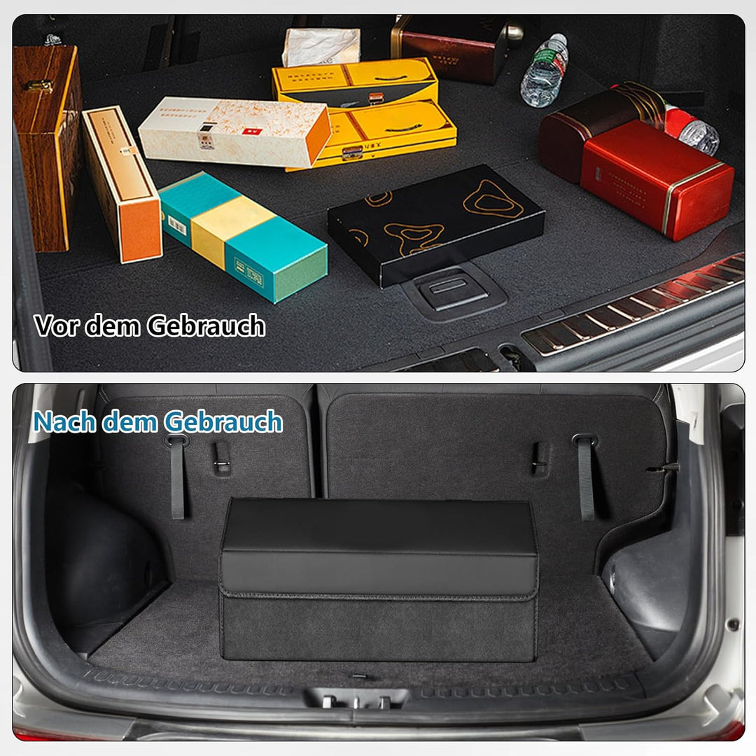 Polegas Auto Kofferraum Organizer, Faltbare Leder Kofferraumtasche, Grösse Aufbewahrungsbox Auto mit