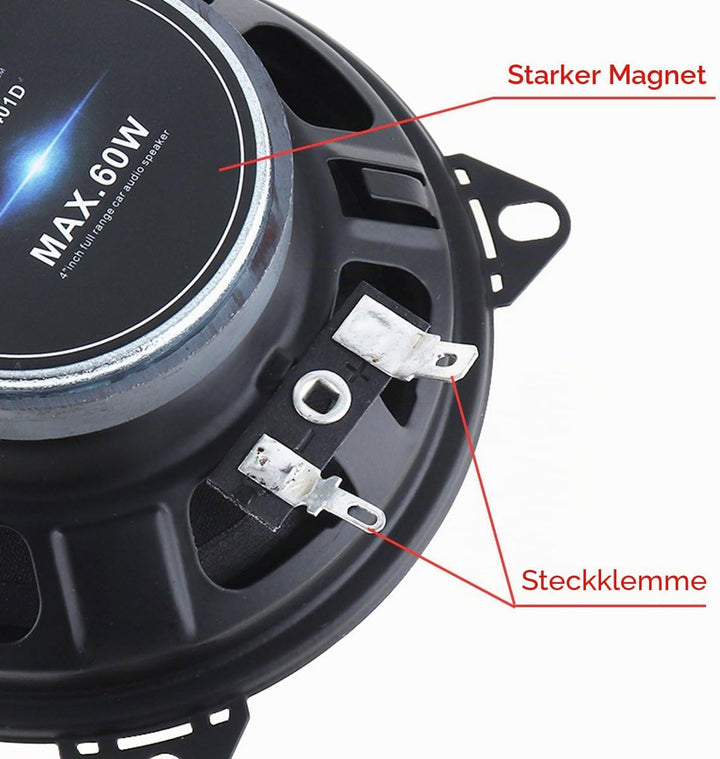 2 x 10 cm 60 W 2-Wege-Frequenz-Frequenz-Auto-Audio-Stereo-Lautsprecher Auto-Lautsprecher Autolautspr