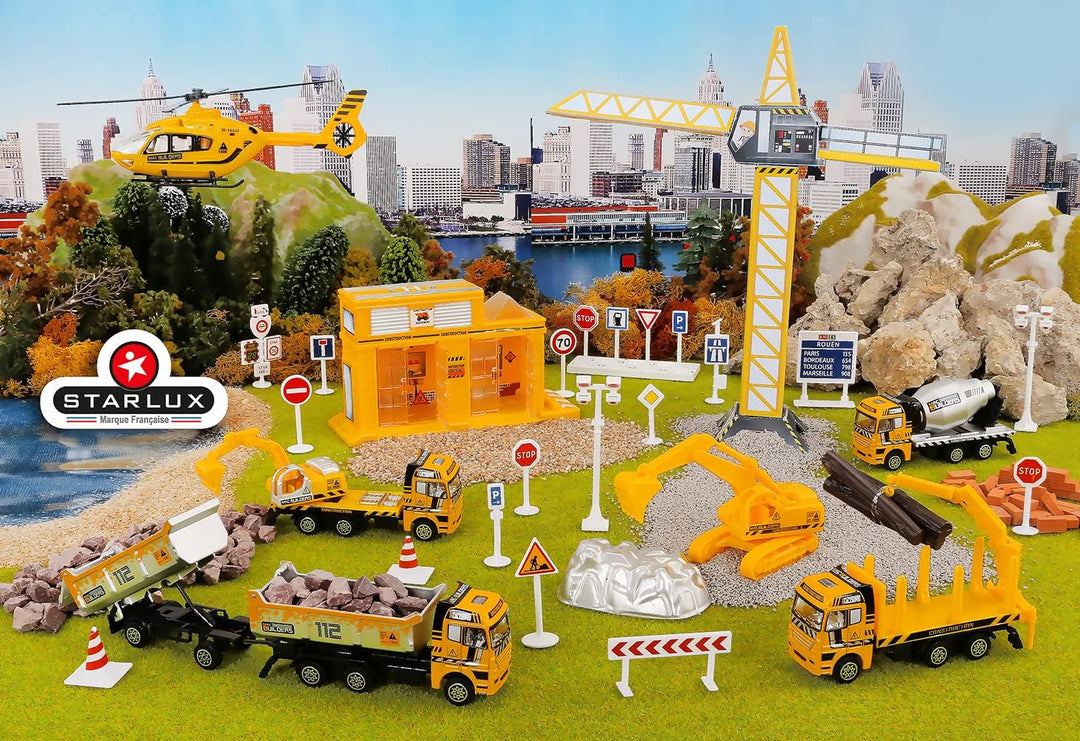 STARLUX - Grosses Arbeitsset Komplett - Sortiment Fahrzeuge Miniaturen Metallsammlung - Ab 3 Jahren