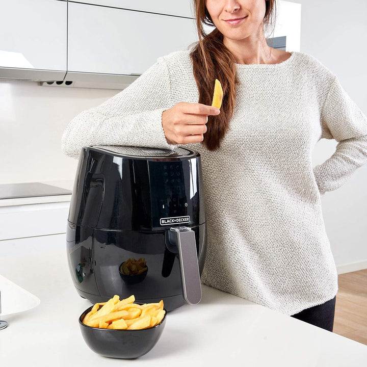BLACK+DECKER BXAF3500E - Digitale Heissluftfritteuse, 1500W, 3l, Ohne Öl, Frittieren, braten, backen