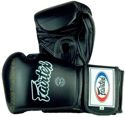 Fairtex Heavy Hitter's Boxhandschuh - Mexican Style (BGV9) Schwarz 12 Unzen, Schwarz 12 Unzen