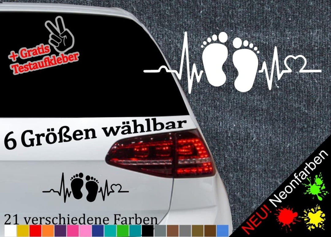 Generisch Herzschlag Füsse Aufkleber Sticker Baby Kinder Love Mama Junge Mädchen Sparset (2X S 2X L