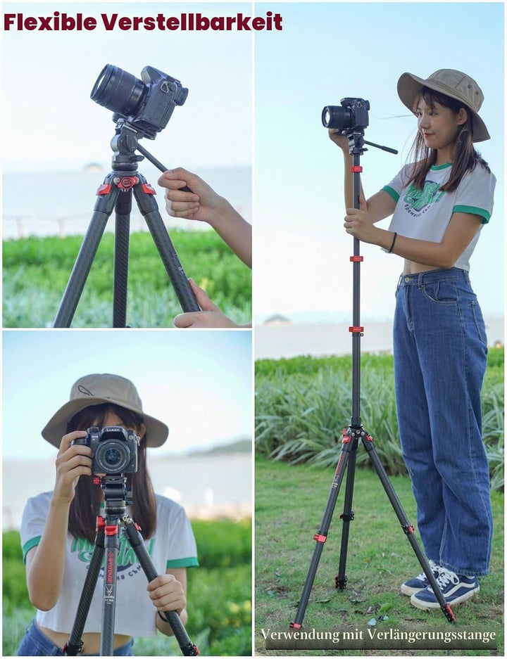 IFOOTAGE Gazelle TA3B+Komodo K3,Tragbares Aluminium Videostativ mit Panorama Video fluidkopf,Videoka