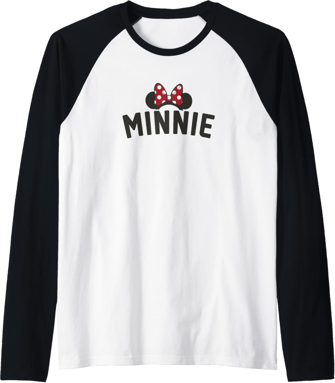 Disney Mickey And Friends Minnie Text Ears & Bow Raglan