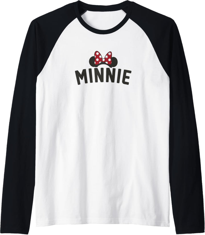 Disney Mickey And Friends Minnie Text Ears & Bow Raglan