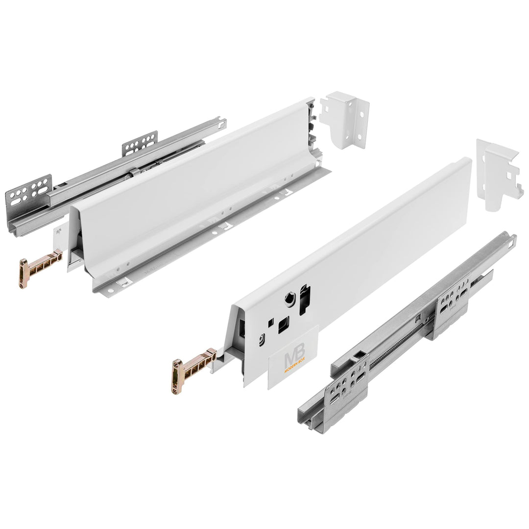 GTV - Modern Box Schublade I L=300mm H=83 mm I Weiss I Leises Schliessen I Belastung bis zu 40 kg I
